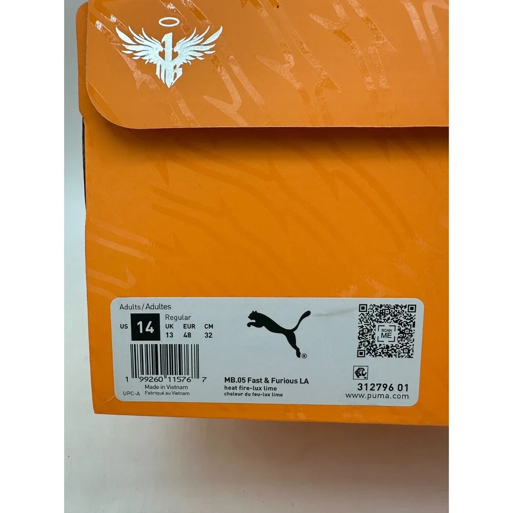 Puma MB.05 X Lamelo Ball Fast & Furious Men's Size 14 Orange Shoes 312796 01
